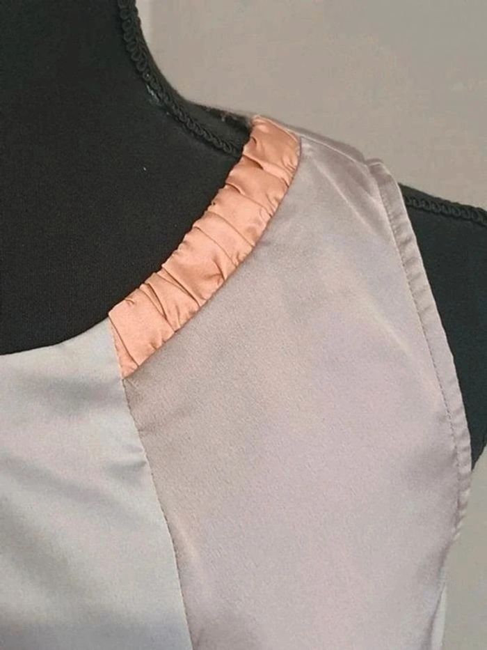 Robe droite Promod sans manche multicolore satinée taille 38 - photo numéro 5
