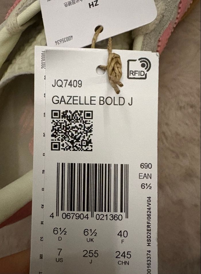 Adidas Gazelle  Bold Wonder Alumina Semi Pink Spark Cream White Beige Rose taille 40 - photo numéro 8