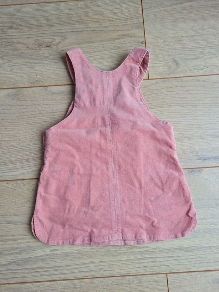 Robe salopette rose velours 12 mois - photo numéro 3