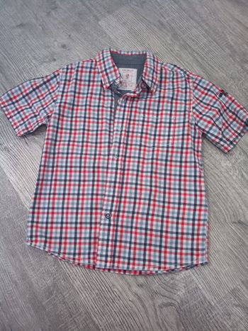 T-shirt chemise a carreaux _ Okaïdi _ 6 ans  _ 114 cm