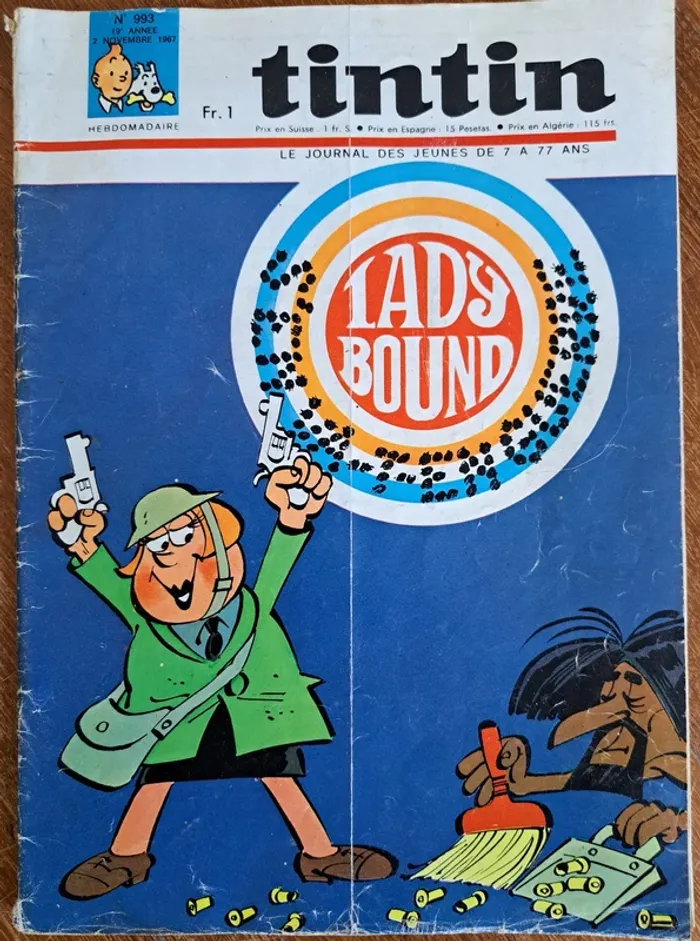 lot de 10 Magazines, Tintin Hebdomadaire , 1967-1968, état correct - photo numéro 11