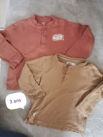 Lot t-shirt manches longues 3 ans