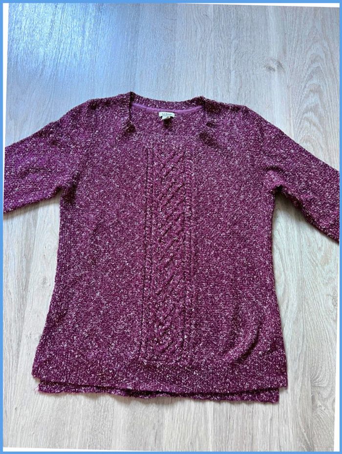 Pull torsadé Femme L.L. Bean Bordeaux Taille M - photo numéro 8