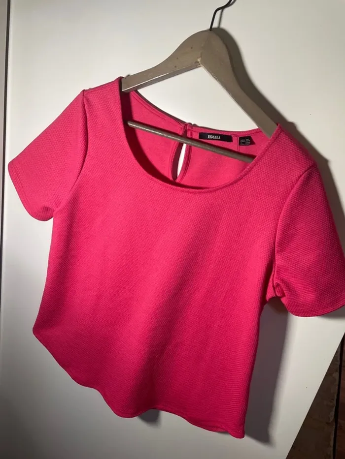 Blouse pull manches courtes rose taille 44 / esmara - photo numéro 2