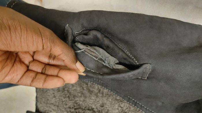 Beau manteau Vintage en peau de mouton retourné shearling monotone sheepskin fourrure lainée - photo numéro 19