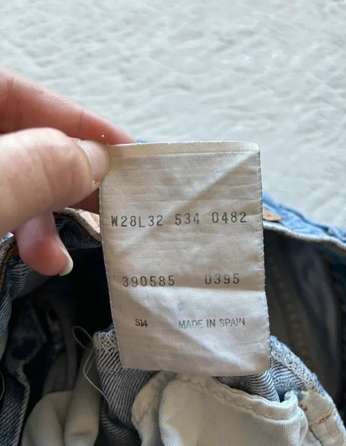 Jean Lévis 534 vintage 90s bleu clair taille haute coupe droite fuselé slim taille X/34 rare - photo numéro 10