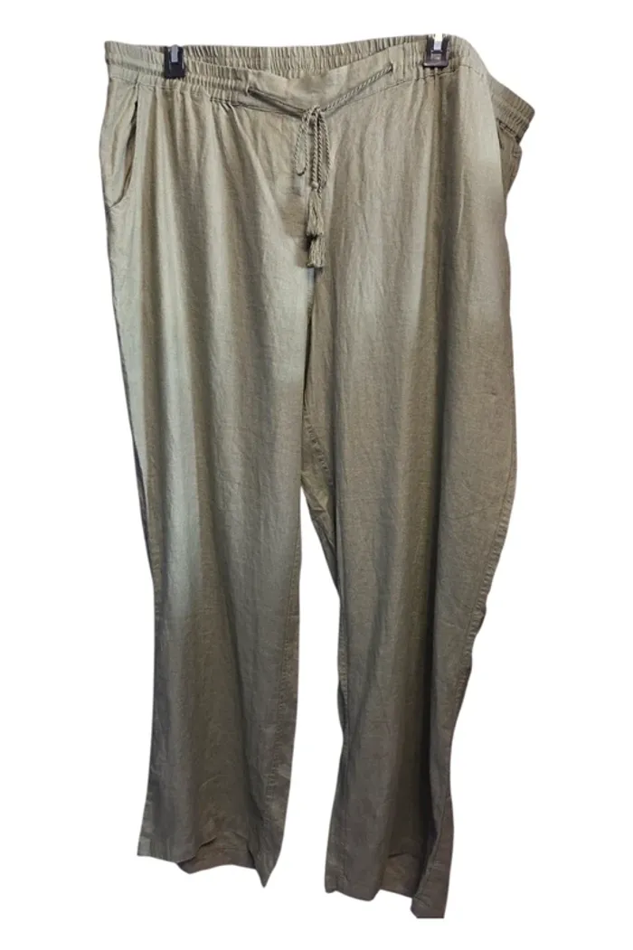 Pantalon en lin à jambe large Ulla Popken T58 - photo numéro 2