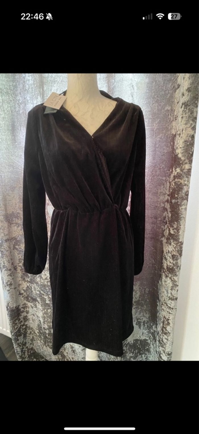 Robe noir velours La City  neuf T40 - photo numéro 5