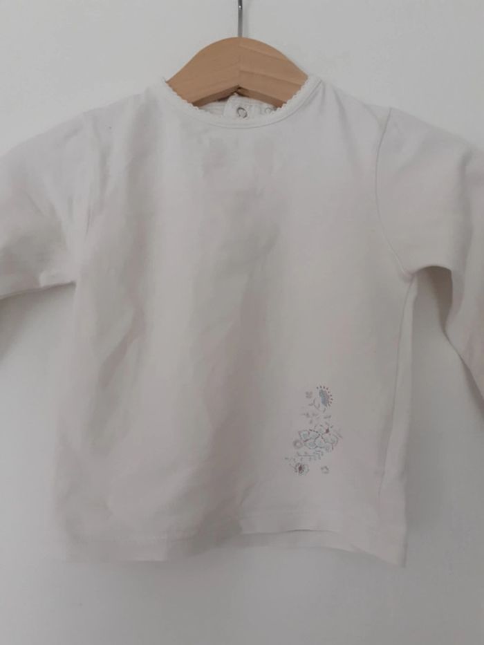 T-shirt fille blanc 12 mois Obaïbi - photo numéro 2
