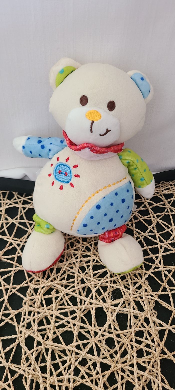 Peluche ours LA NINA SOFT Diset bandana rouge 24 cm