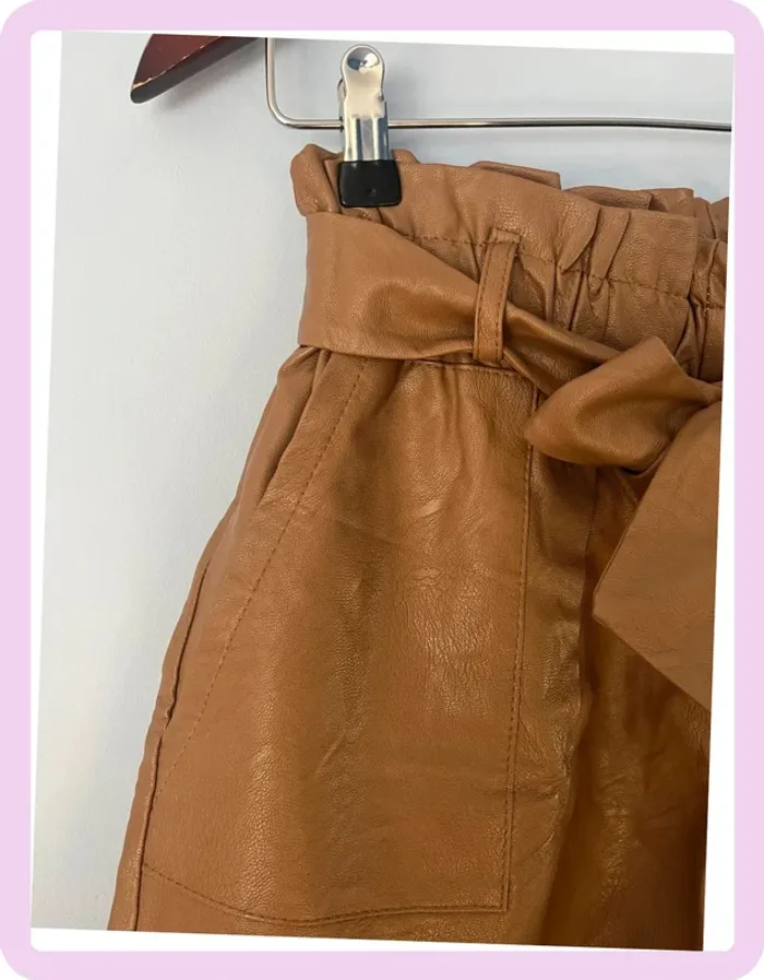 Short Imitation Cuir Marron – Sens Uniq – Taille M 🟤 - photo numéro 2
