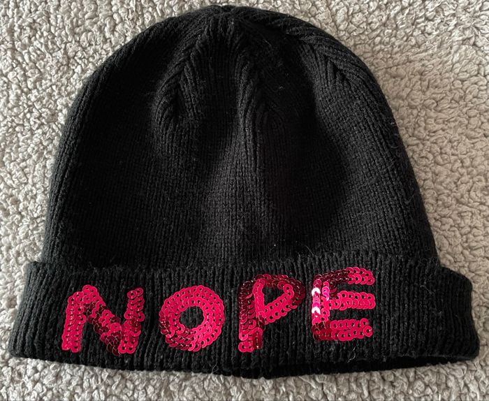 Bonnet Clair’s Noir orné de sequins Fuchsia Clair’s taille unique - photo numéro 4