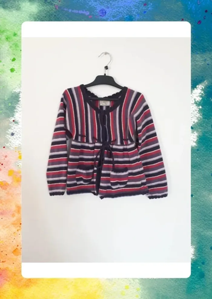 Joli gilet laine et coton 6 ans