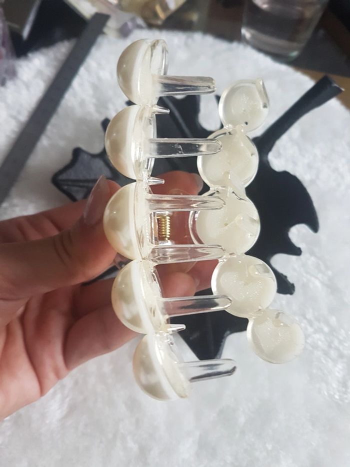 Pince â cheveux perles blanches - photo numéro 3