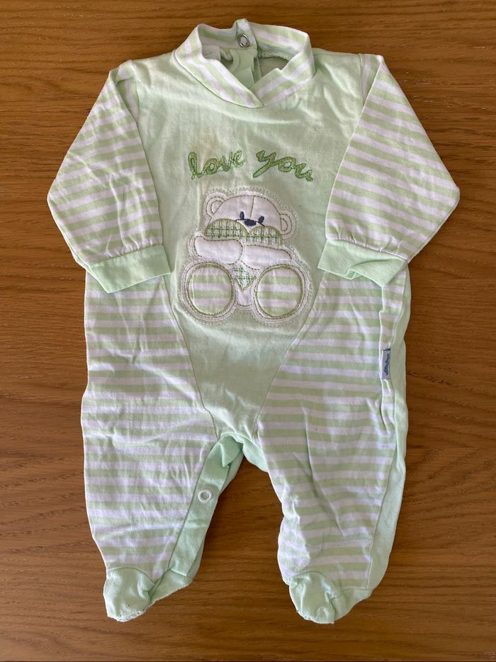 Ciliegina Pyjama / Grenouillère vert clair Taille Naissance - photo numéro 2