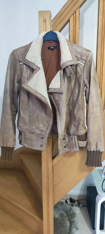 Manteau asos 100 %cuir véritable