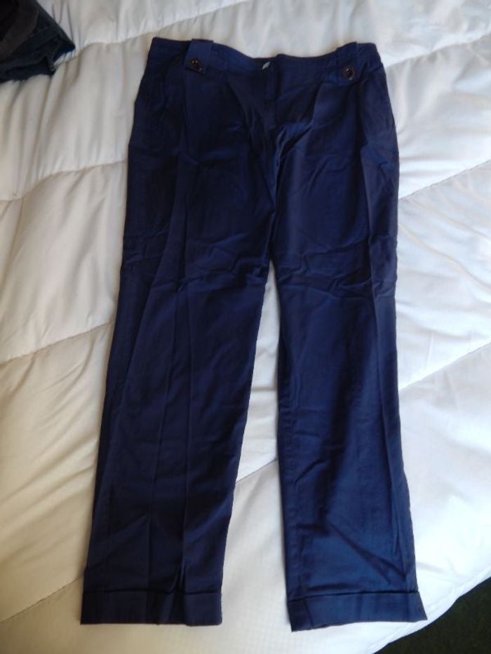 pantalon gabardine bleu roy t 46