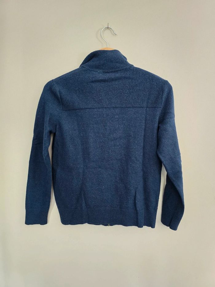 Gilet Calvin Klein laine mérinos bleu marine zippé col montant taille S homme - photo numéro 5