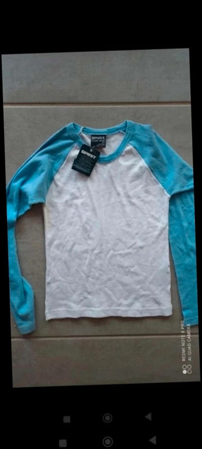 Tee-shirt  rayé  bleu  et blanc  XS - photo numéro 4
