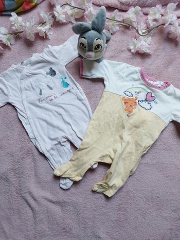 Lot de 2 pyjamas coton 1 mois