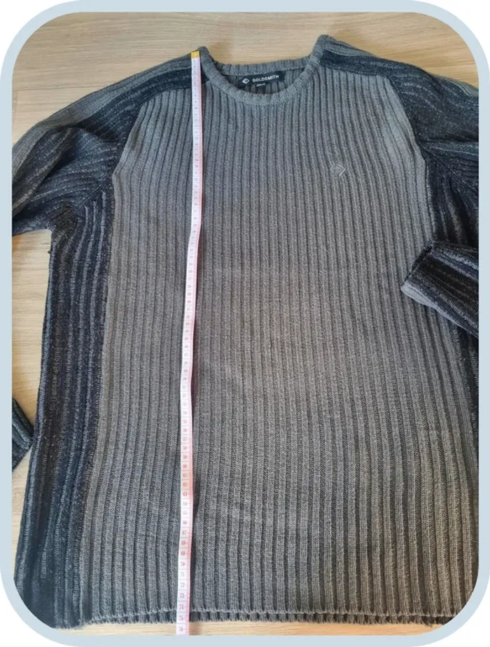 Pull col rond gris/noir Goldsmith Homme Taille xxl - photo numéro 3