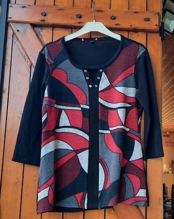 Pull noir à motif, femme, taille 36