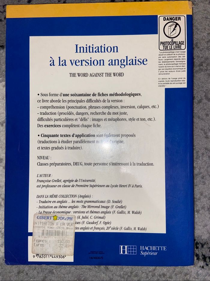 Initiation à la version anglaise - photo numéro 2