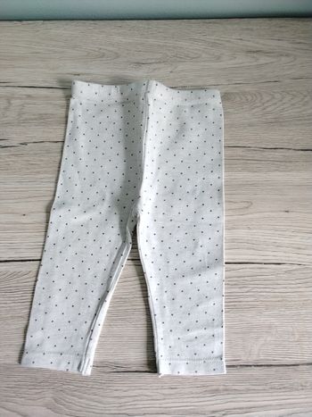 Legging blanc à pois 6 mois fille 