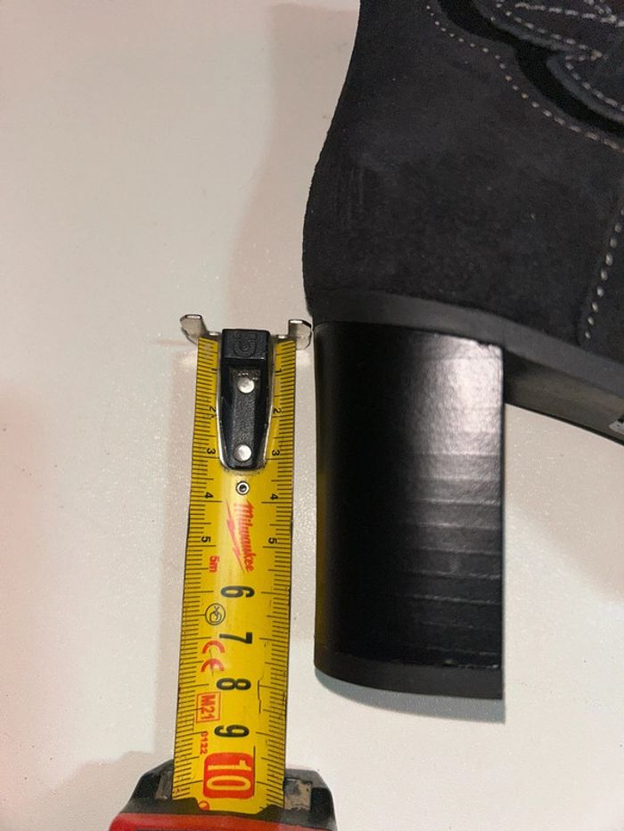 Bottines neuves noir cuir toucher velours nubuck - photo numéro 13