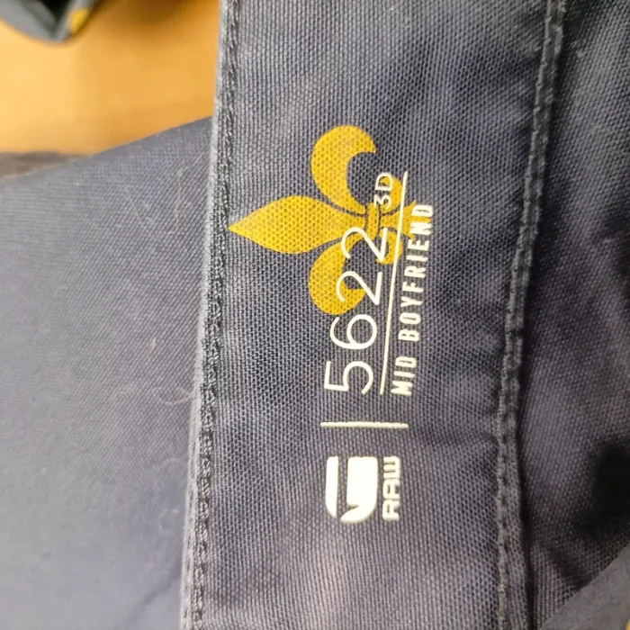 Pantalon Jean Fleur de lys dorées - coupe MID Boyfriend Gstar - taille 24L32 - 100% coton A386 - photo numéro 12