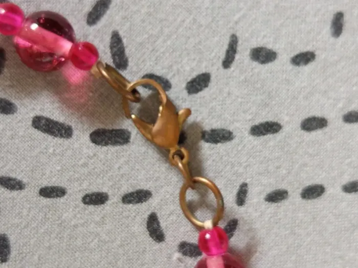 Bijoux collier rose vintage - photo numéro 4