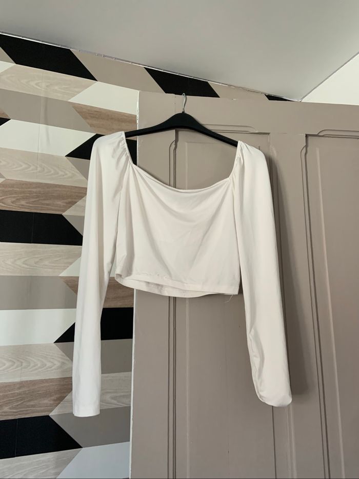 Haut blanc longue manche - photo numéro 2