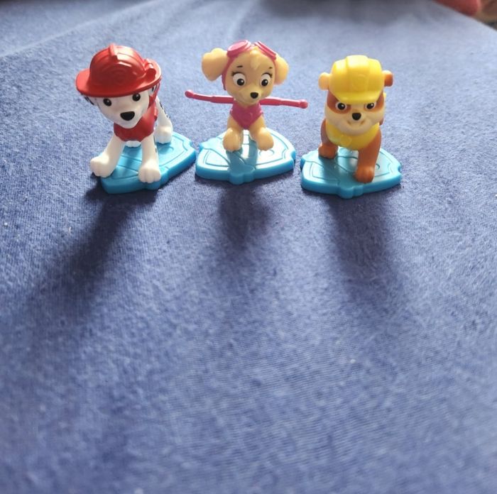 3 petites figurines Pat Patrouille Stella, Marcus et Ruben