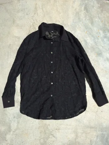 Chemise à bouton transparente noir
