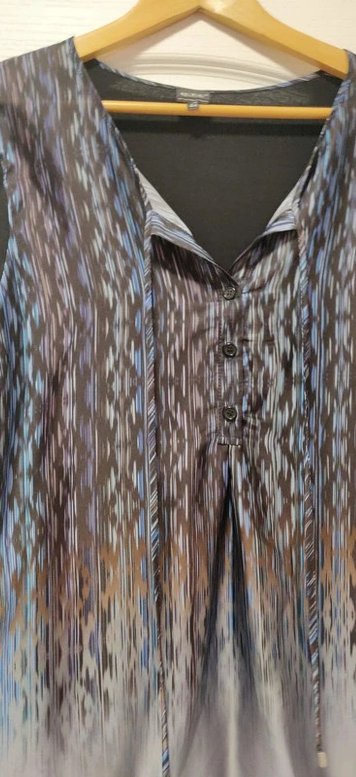 Blouse ml dégradé marron et bleu 44 - photo numéro 2