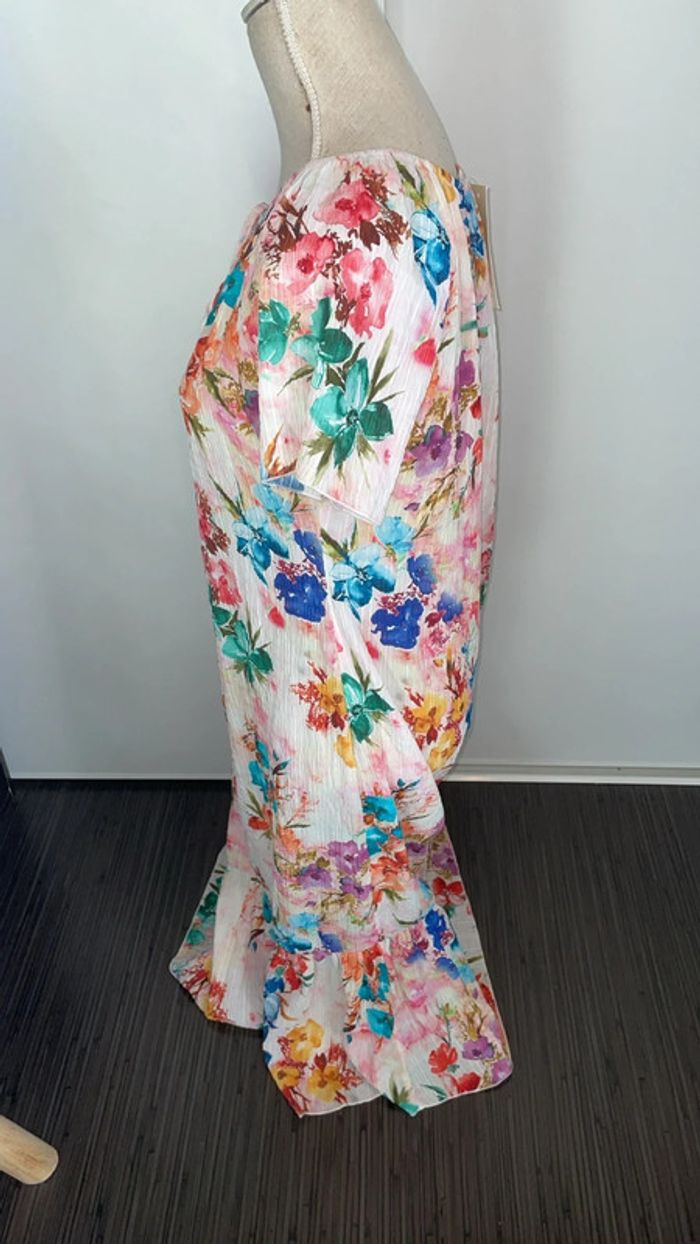 Robe longue florale Halogene Paris - Neuve, T.M, Made in France - photo numéro 2