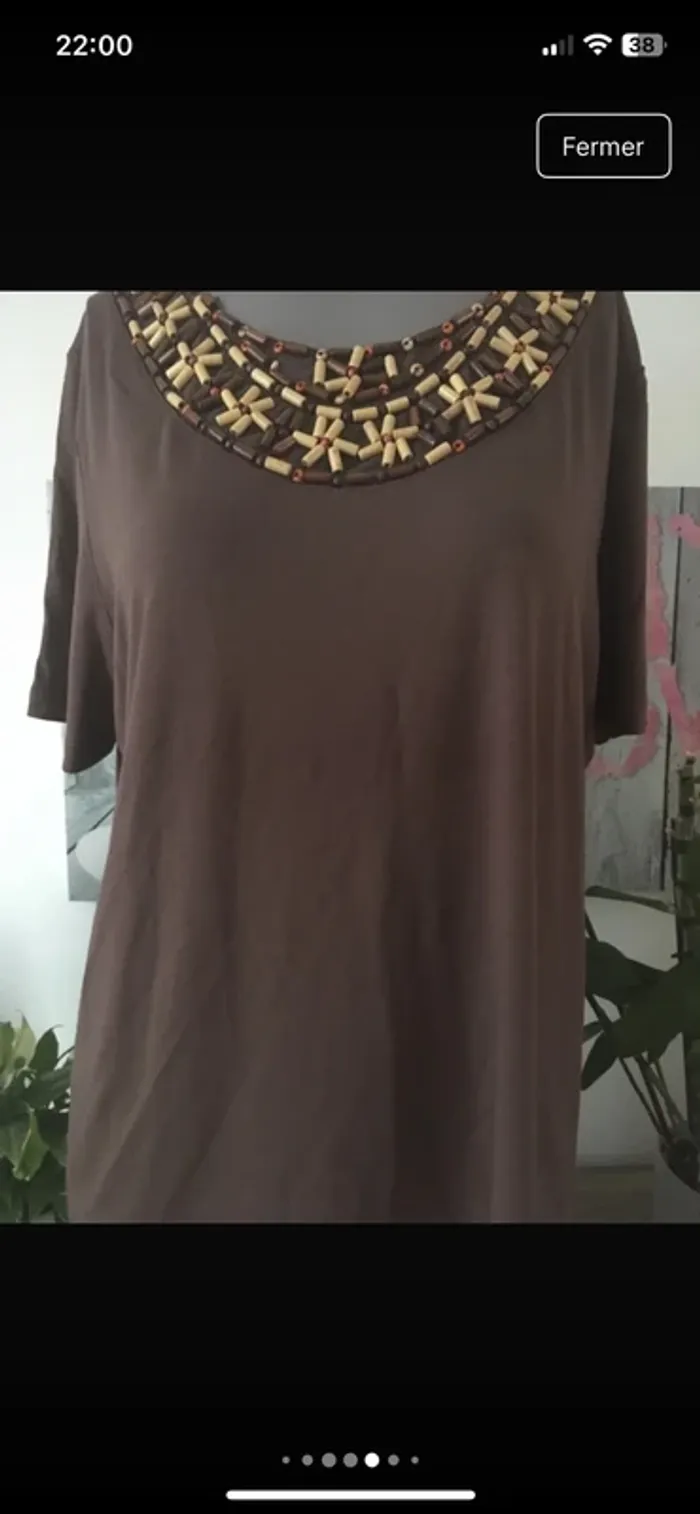 Neuf💎 Magnifique tee shirt avec perles en 42 de la boutique Christine Laure - photo numéro 5