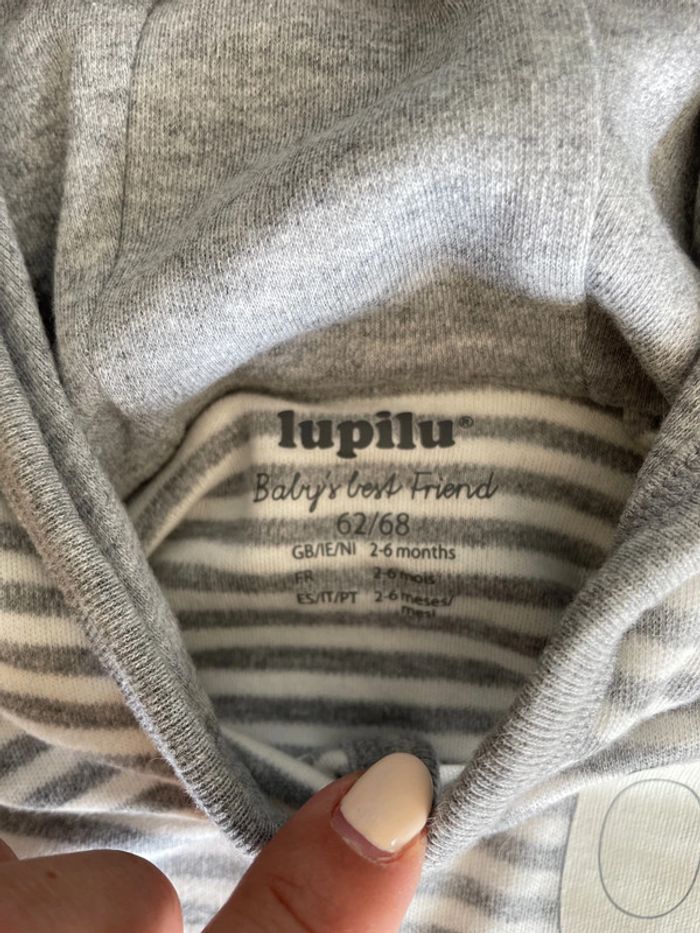 Gilet à pression rayé avec ours blanc Lupilu 2/6 mois - photo numéro 2