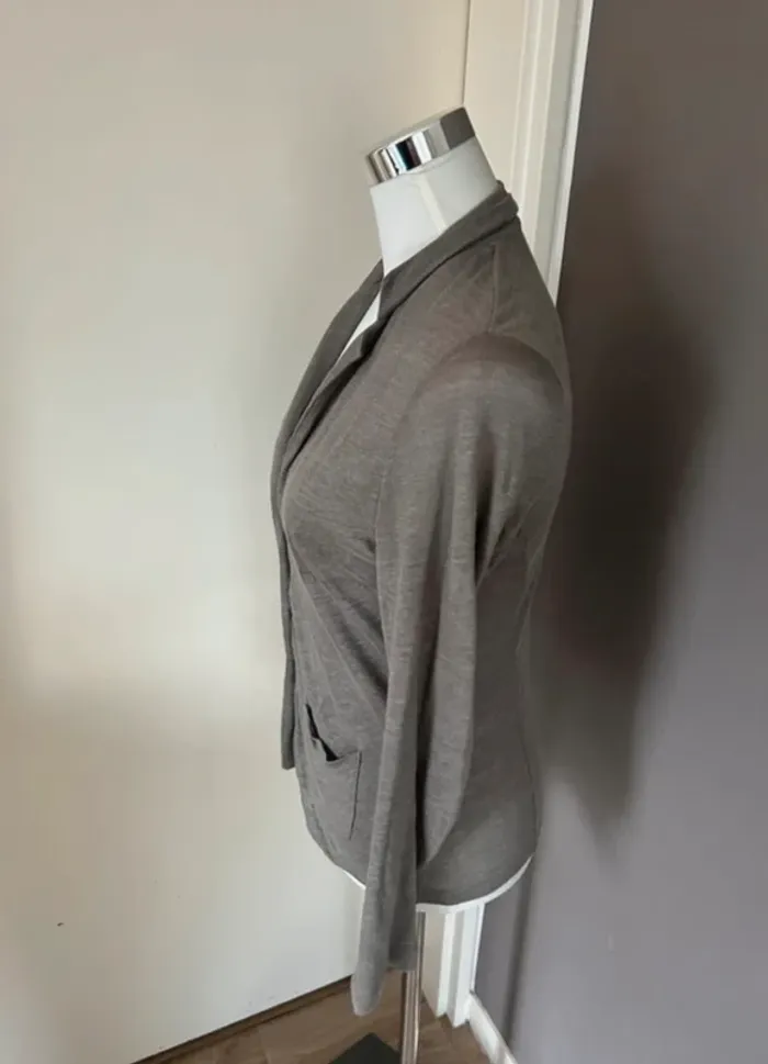 Majestic filature, veste blazer en lin femme, taille 3/40 kaki vert - photo numéro 2