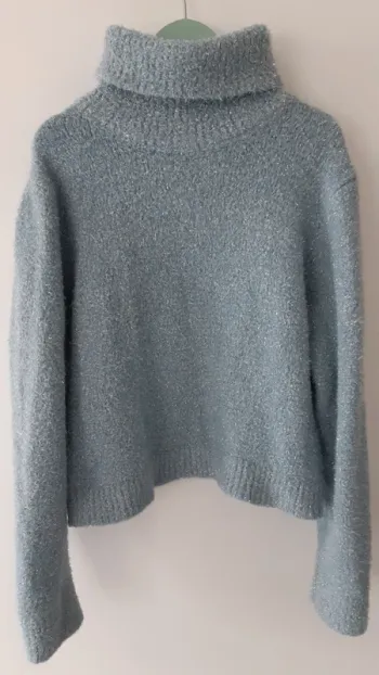 Pull col roulé Zara bleu clair pailleté – 11/12 ans (152)