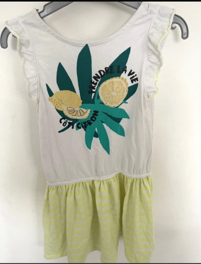 Robe T 8 ans Orchestra blanche et jaune - photo numéro 2