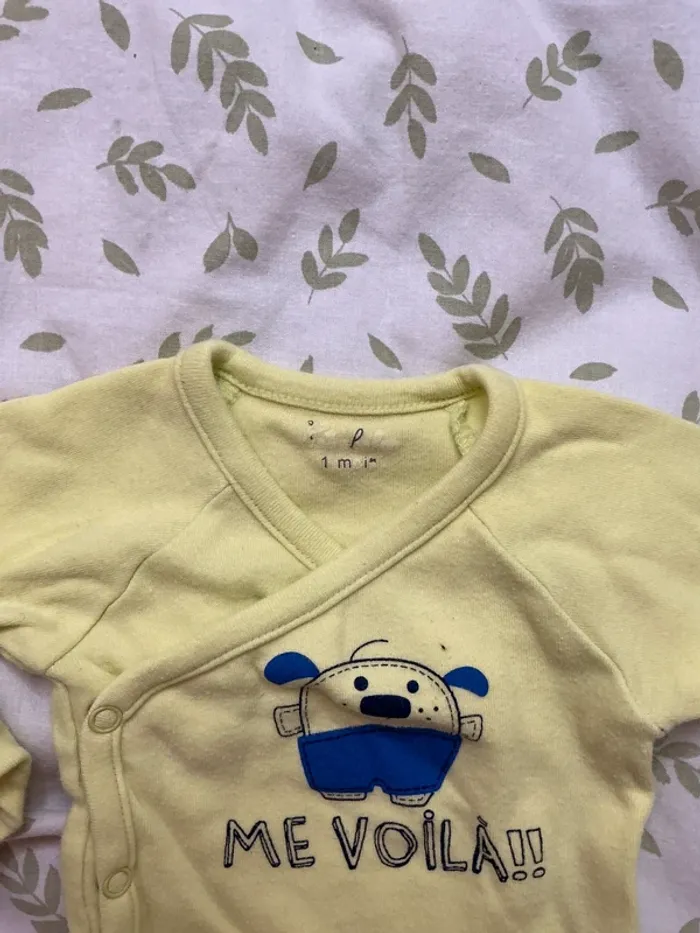 body manches longues vert ouverture devant kimbaloo 1 mois - photo numéro 5