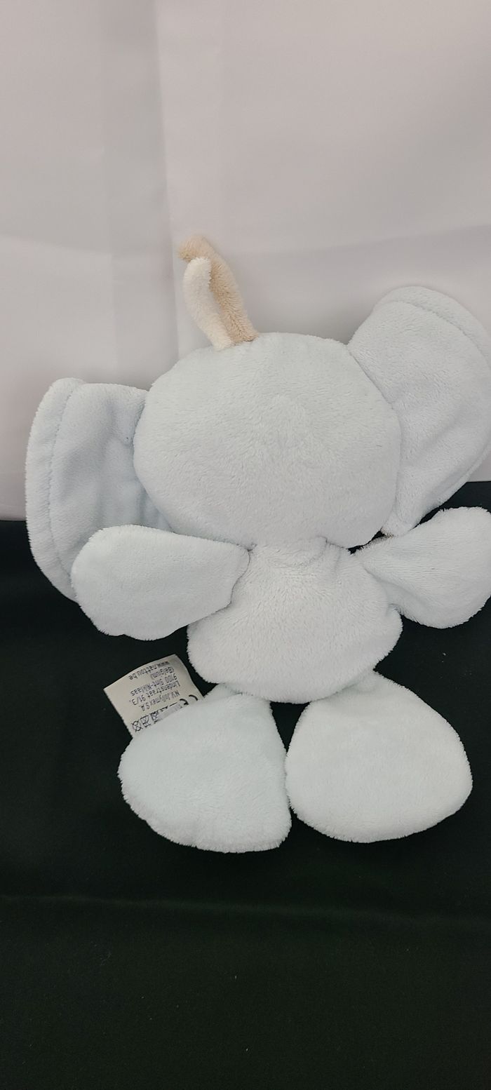 Nattou collection Les rigolos doudou flatsie éléphant bleu beige - photo numéro 2