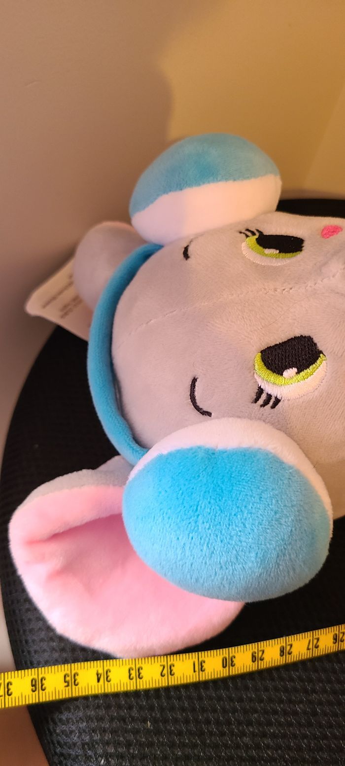 Peluche range pyjama - Souris grise et bleue - photo numéro 3