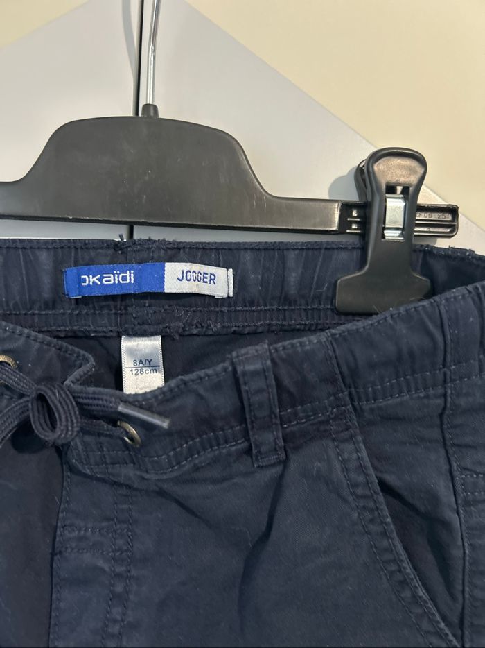 Pantalon jogger bleue marine Okaidi 8ans - photo numéro 3