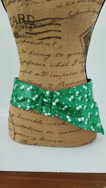 Ceinture verte souple avec motifs fruits ajustable