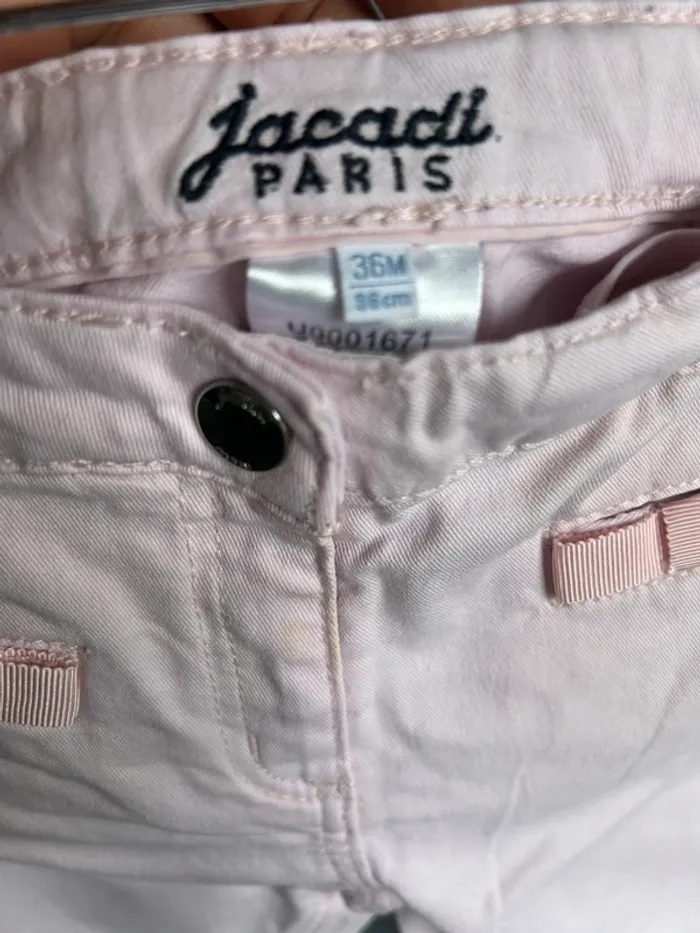 Pantalon rose pale Jacadi fille 36 mois - photo numéro 2