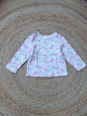Haut manches longues fleurs Baby Club 62 cm
