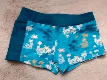 Maillot de bain bleu vert et blanc Vertbaudet 3 ans