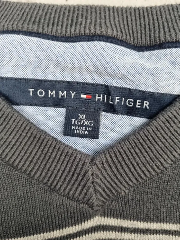 Pull col V Tommy Hilfiger bariolé, XL Hommes - photo numéro 6